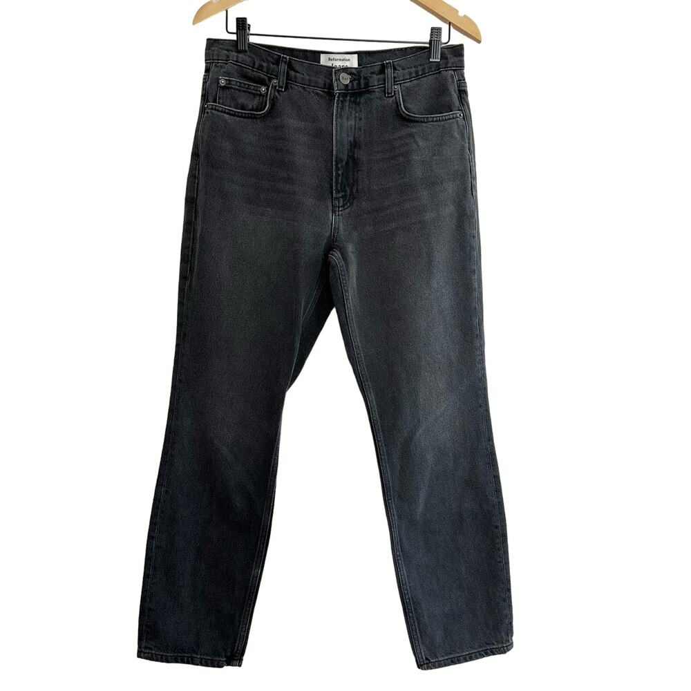 Reformation Black Straight Leg Denim Jeans